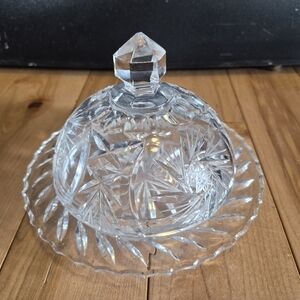Vintage American Cut "Eleanor" Round covered butter or cheese dish